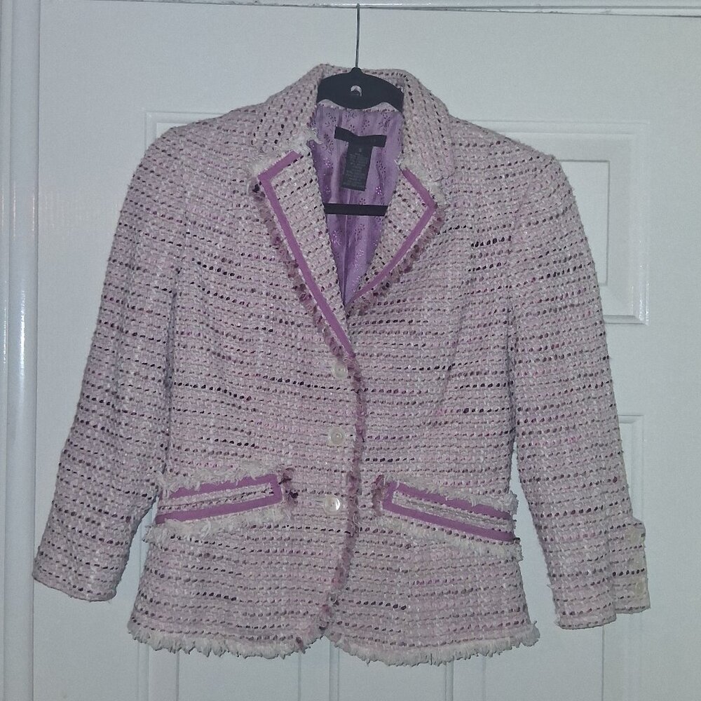 Vintage The Limited Tweed 3/4 Sleeve Blazer Jacket
